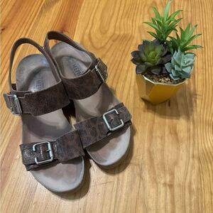 Mephisto Lissandra Animal Print Women's Sandal Leather Size 39 US 9